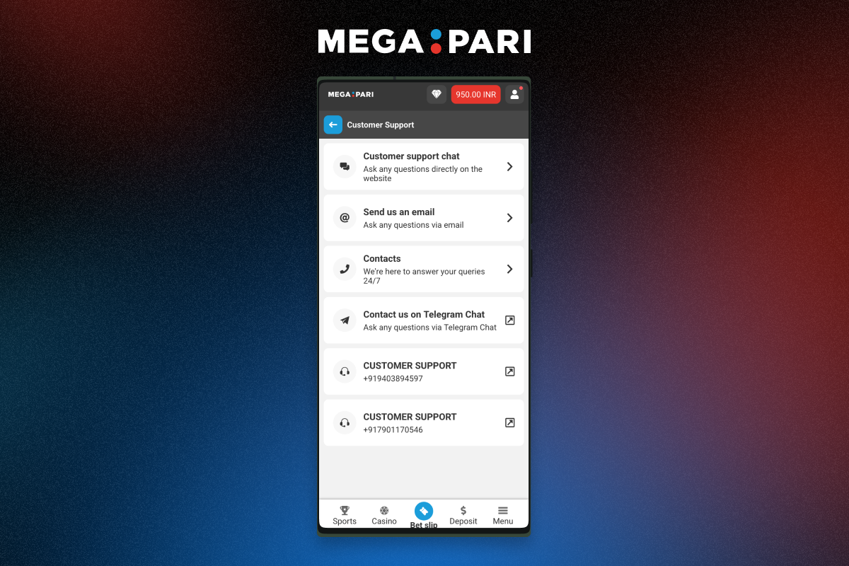 Mega Pari Customer Service