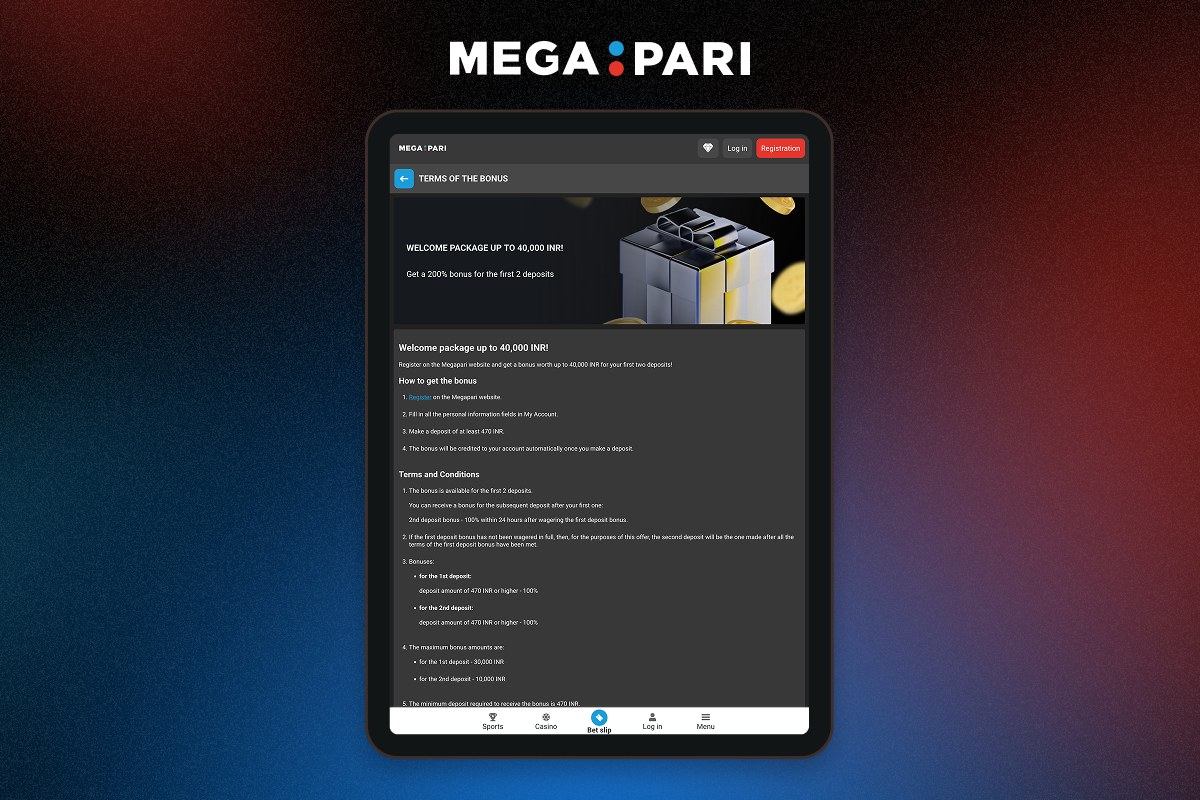 Mega Pari Welcome Bonus