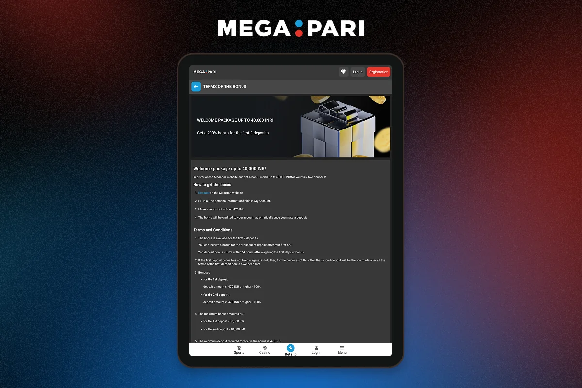 Mega Pari Welcome Bonus